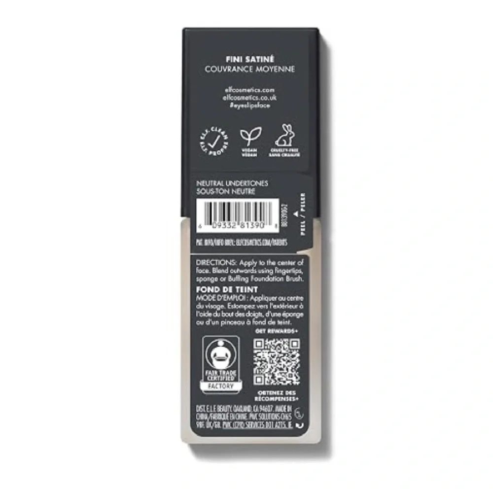 e.l.f. Flawless Satin Foundation Lightweight Med. Coverage Semi-Matte 120 Pearl